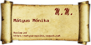 Mátyus Mónika névjegykártya